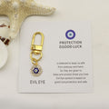 Metal Evil Eye Good Luck Keychain Protection Gift – Silver view 2