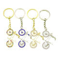 Metal Rhinestone Bicycle Keychain Sparkly Car Key Ring view 5