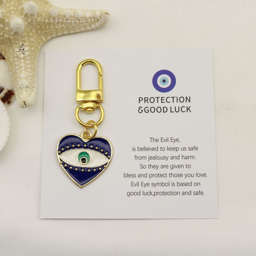 Metal Blue Evil Eye Keychain Good Luck Gift
