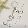 Metal Snake And Mouse Keychain Creative Key Ring Gift view 2