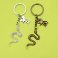 Metal Snake And Mouse Keychain Creative Key Ring Gift view 1