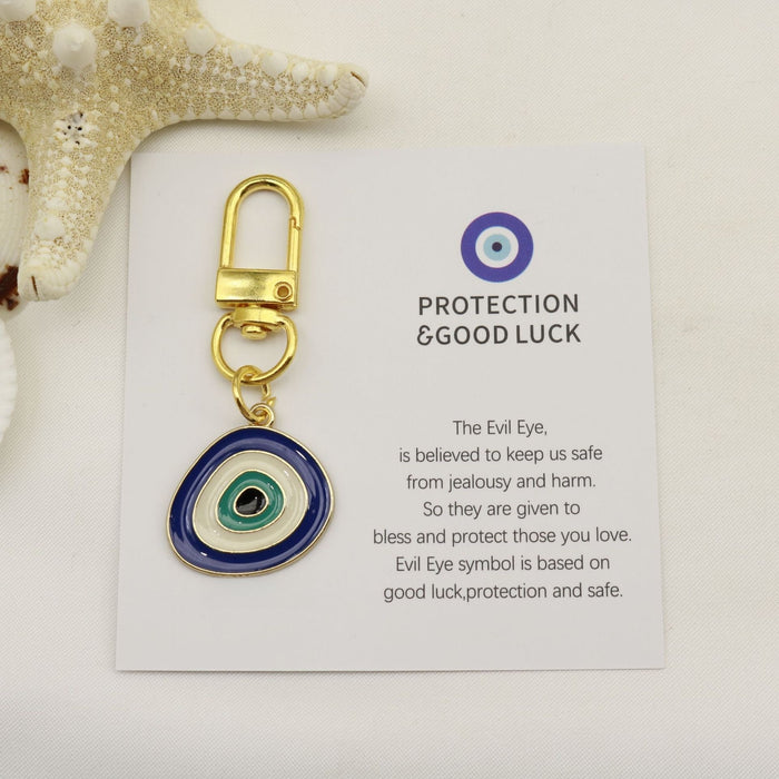 Metal Evil Eye Good Luck Keychain For Protection Gift