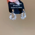 Korean Minimalist Luxury Alloy Square Rhinestone Drop Earrings With Silver Needle view 4