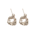Korean Minimalist Luxury Alloy Square Rhinestone Drop Earrings With Silver Needle view 5