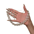 Rhinestone Accented Faux Pearl Necklace And Stud Earrings Jewelry Set Elegant Light Luxury Court Style view 5