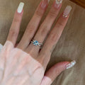 Korean Light Luxury Copper Zircon Cross Open Ring Geometric Elegant Index Finger Jewelry view 2