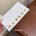 Alloy Heart Square Cross Stud Earrings Jewelry Set For Women Versatile Light Luxury Style view 4