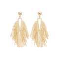 Chic French Retro Geometric Tassel Copper Drop Earrings With Silver Needle Posts For Women view 5