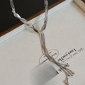 Light Luxury Copper Multi Layer Cross Tassel Necklace Geometric Minimalist Collarbone Chain view 4