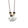Stainless Steel Ginkgo Leaf Pendant Sweater Necklace Elegant Minimalist Luxury Statement Jewelry for Women view 5