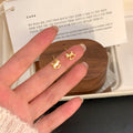 18K Gold Plated Copper Horse Stud Earrings With Silver Pins, Light Luxury Everyday Style view 4