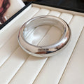Light Luxury Smooth Plastic Open Cuff Bangle Unique Statement Ring Design Bracelet view 4