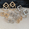 Minimalist Iron Metal Smooth Geometric Diamond Round Stud Earrings For Women view 1