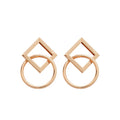 Minimalist Iron Metal Smooth Geometric Diamond Round Stud Earrings For Women view 5