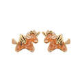 18K Gold Plated Silver Post Synthetic Crystal Horse Stud Earrings Elegant Light Luxury Zodiac Jewelry view 5