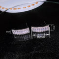 Korean Fairy Style Minimalist Geometric Rectangle Drop Earrings For Women Light Luxury Jewelry view 4