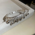 New Chinese Style Alloy Open Bangle With Bell Tassel, Elegant Light Luxury Commuter Jewelry view 4
