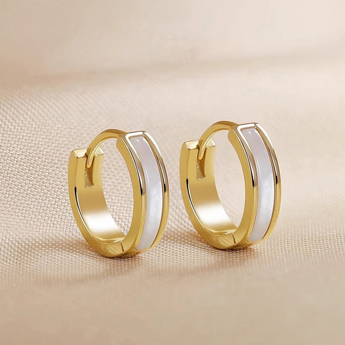 Elegant Korean French Oil Painting Metal Ear Cuffs For Women, Commuter Fashion Jewelry Earrings