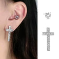 Korean Trend Asymmetrical Heart Stud Earrings For Women Niche Fashion Ear Bone Jewelry view 1
