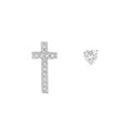 Korean Trend Asymmetrical Heart Stud Earrings For Women Niche Fashion Ear Bone Jewelry view 3