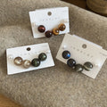 Simple Modern Round Resin Pearl Stud Earrings Jewelry Set With Silver Needles For Women view 4