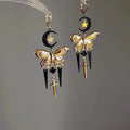 Vintage Alloy Moon Bow Tassel Drop Earrings For Women, Light Luxury Sweet Cool Style view 2
