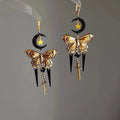 Vintage Alloy Moon Bow Tassel Drop Earrings For Women, Light Luxury Sweet Cool Style view 4