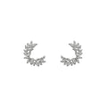Light Luxury Korean Zircon Crescent Wheat Copper Stud Earrings With Silver Posts view 5