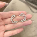Light Luxury Korean Zircon Crescent Wheat Copper Stud Earrings With Silver Posts view 3