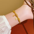 24K Gold Plated Copper Flower Zircon Bangle French Vintage Elegant Luxury Jewelry For Women view 4