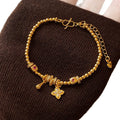 24K Gold Plated Copper Flower Zircon Bangle French Vintage Elegant Luxury Jewelry For Women view 5