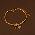 24K Gold Plated Copper Flower Zircon Bangle French Vintage Elegant Luxury Jewelry For Women view 3