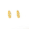 Luxury Gold Alloy Chunky Chain Hoop Huggie Earrings With Rhinestone Accents, Vintage French Style Earrings view 5