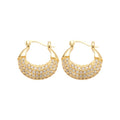 Korean Style Sparkling Zircon Round Copper Huggie Earrings For Daily Light Luxury Wear view 5