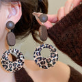 Ethnic Style Acrylic Wood Round Geometric Drop Earrings With Silver Needle Retro Light Luxury Jewelry view 4