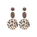 Ethnic Style Acrylic Wood Round Geometric Drop Earrings With Silver Needle Retro Light Luxury Jewelry view 5