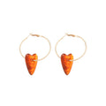 Acrylic Heart Pendant Hoop Earrings With Silver Pin, European Light Luxury Statement Style view 5