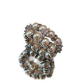 Light Luxury Faux Pearl Zircon Flower Double Layer Elastic Geometric Index Ring view 5