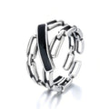 Unisex Geometric Buckle Ring For Women With Painted Enamel Trendy Minimalist Jewelry view 2