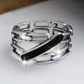 Unisex Geometric Buckle Ring For Women With Painted Enamel Trendy Minimalist Jewelry view 5