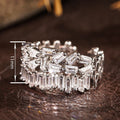 Geometric Trapezoid Arrangement Open Ring For Women, Light Luxury Commuter Statement Jewelry view 4