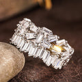 Geometric Trapezoid Arrangement Open Ring For Women, Light Luxury Commuter Statement Jewelry view 3