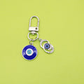 Zinc Alloy Rhinestone Evil Eye Heart Keychain For Bag Charm view 1