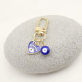 Zinc Alloy Enamel Evil Eye Heart Keychain Good Luck Gift view 3