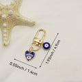 Zinc Alloy Enamel Evil Eye Heart Keychain Good Luck Gift view 2