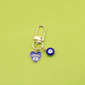 Zinc Alloy Enamel Evil Eye Heart Keychain Good Luck Gift view 1