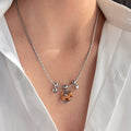 Light Luxury Vintage Wood Zodiac Horse Pendant Sweater Necklace In New Chinese Style view 3