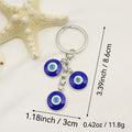 Metal Rhinestone Blue Evil Eye Tassel Keychain Bag Charm Gift view 2