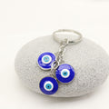 Metal Rhinestone Blue Evil Eye Tassel Keychain Bag Charm Gift view 3