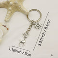 Zinc Alloy Christmas Reindeer Snowflake Keychain Holiday Bag Charm view 2